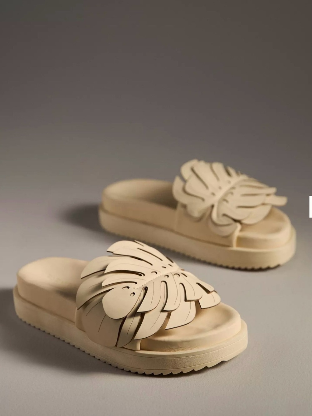 Farm Rio Monstera Slides Size 6.5 Anthropologie Chunky Platform Sandals